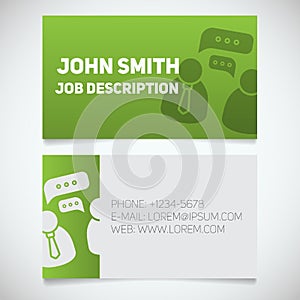 Business card print template with interview logo