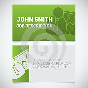 Business card print template with presentation graph logo