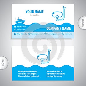 Business card - scuba diving - boat trip