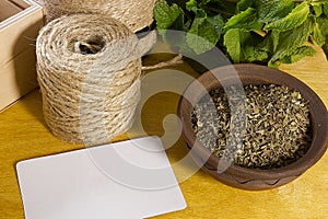 Business card and spice mint