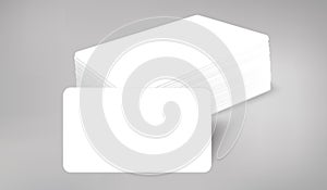 Business Card Stack White Blank Mockup Brand Identity Corporate Vector Template