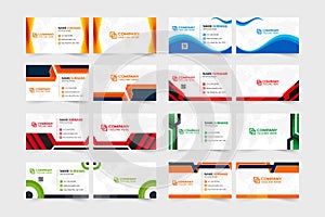 Business card stationery template collection for brand identity. Corporate business visiting card template bundle with yellow and