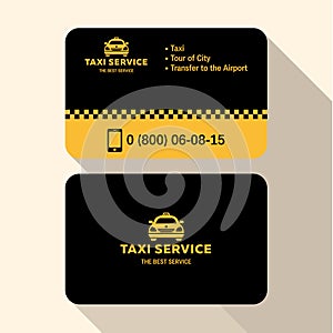 Business card taxi driver, flat modern trendy