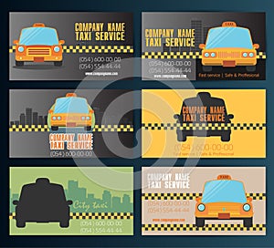 Business card taxi - fourth set. Vector 10eps