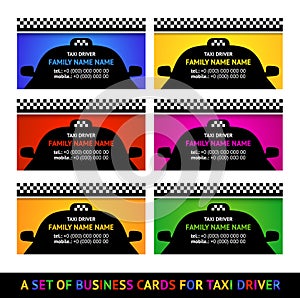 Business card taxi set two