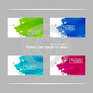 Business card template with brush strokes