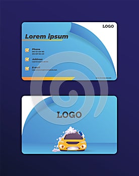 Business card template for car wash