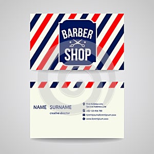 Business card Template design for barber shop