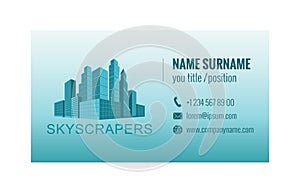 Business card template for real estate agency. Corporate identity. Vector illustration.
