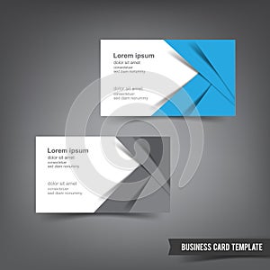 Business Card template set 031 blue and white layer