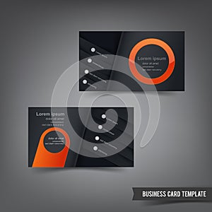 Business Card template set 029 orange and dark layer