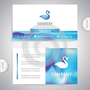 The Swan symbol. Business card template. Concept for business with luxury goods