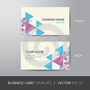 Business card triangle abstract background design layout templat