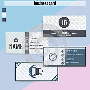 Business card vector images, set, strict style.