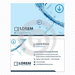 Business card Vector Template, Tech Logo Link Network, Visiting Card Corporate Identity