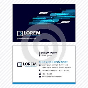 Business card Vector Template, Tech Logo Link Network, Visiting Card Corporate Identity