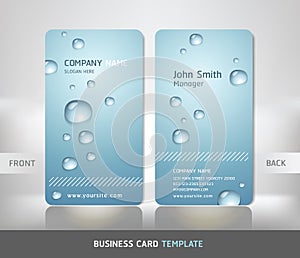 Business Card with water drop.