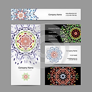 Business cards collection, floral design