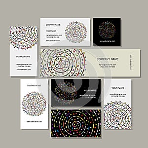 Business cards collection, floral mandala design