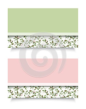 Business cards with rose patterns. Vector EPS-10.