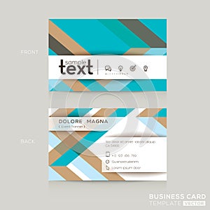 Business cards Template with abstract colorful banding shape background