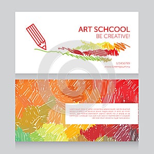 Business cards template for art school