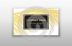 Business cards tropical graphic design, tropical palm leaf. Vector illustration. Creative business card template design