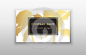 Business cards tropical graphic design, tropical palm leaf. Vector illustration. Creative business card template design