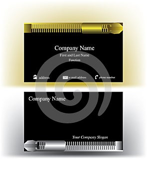 Business cards with zip design