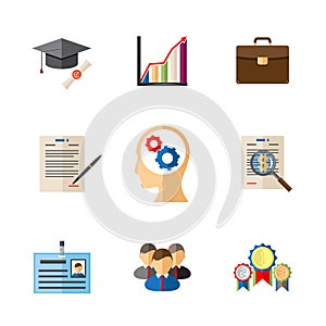 Business career colored icons