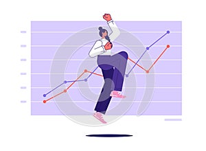 Business career growth and success concept, vector illustration