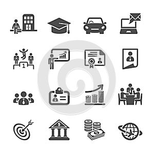 Business career life cycle icon set, vector eps10