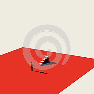 Business career opportunity, progress and promotion vector concept. Minimalist art style. Symbol of ambition, growth and
