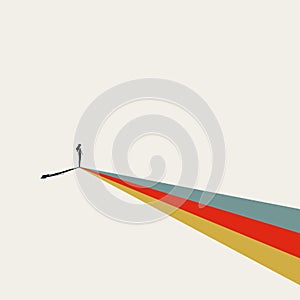 Business or career path for woman abstract vector concept. Symbol of ambition, motivation, vision. Minimal illustration.