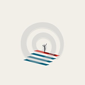 Business career success vector concept. Symbol of achievement, accomplishment, aspiration, ambition Minimal illustration