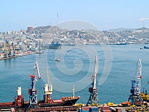 Business cargo russian port Vladivostok photo