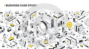 Business Case Study Isometric Concept