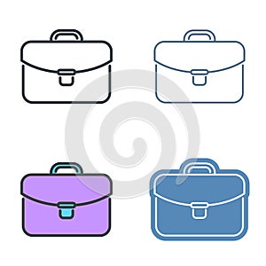 Business case vector outline icon set.