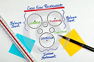 Business Cash Flow Accounting Relationship Diagram