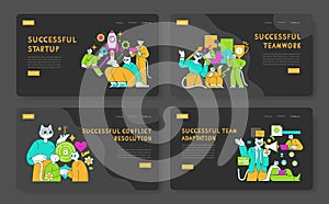 Business Cat. Flat Vector Illustration