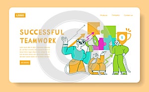 Business Cat. Flat Vector Illustration