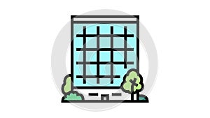 business center gardening color icon animation