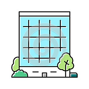 business center gardening color icon vector illustration