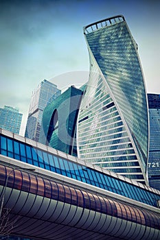 Business center Moscow City and the bridge Bagration