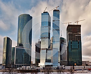 Business center skyscrapers