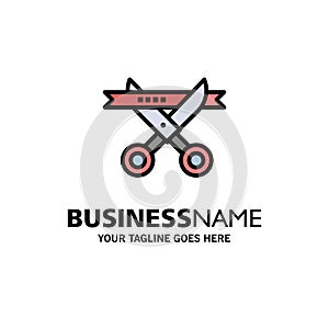 Business, Ceremony, Modern, Opening Business Logo Template. Flat Color