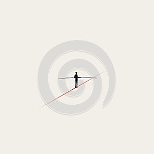 Business challenge and risk vector concept. Symbol of achievement, bravery, courage. Minimal illustration.