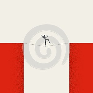 Business challenge and risk vector concept. Symbol of danger, achievement and courage. Minimal illustration.
