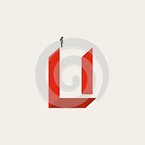 Business challenge vector concept. Symbol of thinking, finding solution. Minimal design professional illustration.