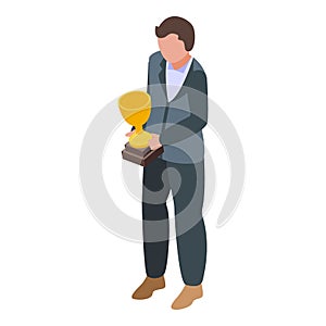 Business champion icon isometric vector. Insight idea